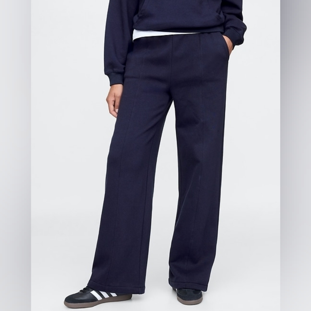GAP Navy VintageSoft Seamed Straight Sweatpants, Large